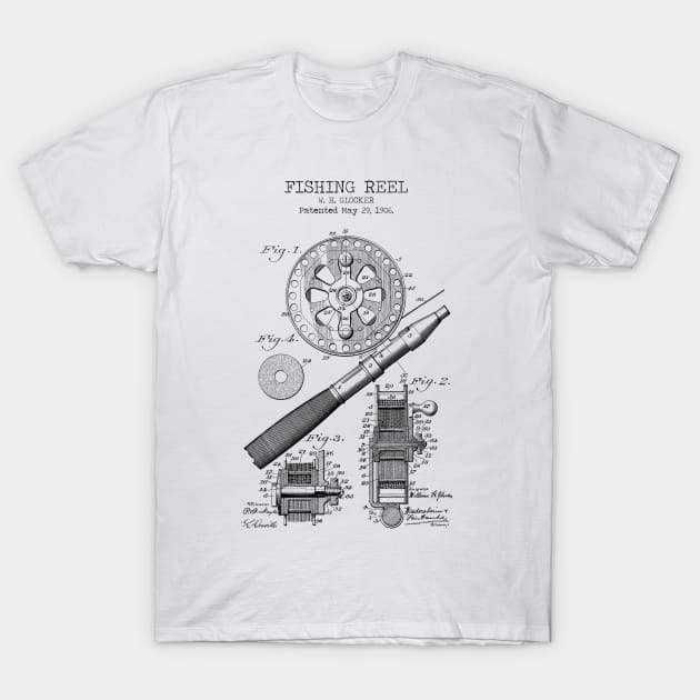 FISHING REEL patent T-Shirt by Dennson Creative